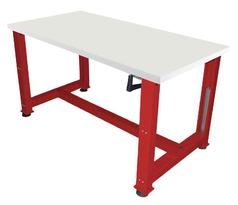 ETABLI À MANIVELLE STRATIFIÉ 2000 X 750 X HT 737/1037 CM ROUGE 3002 - MANUTAN COLLECTIVITÉS