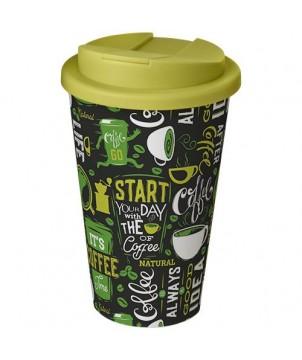 GOBELET ISOLANT BRITE-AMERICANO 350ML AVEC COUVERCLE ANTI-FUITE - VERT CITRON - GOBELETS ET MUGS PERSONNALISÉS