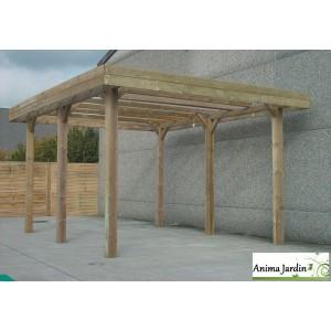 Grand carport bois autoclave 6 mètres - Large passage 4,8m - Modèle évolutif et esthétique_0