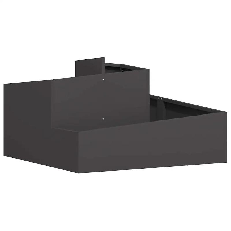 Helloshop26 - Cache-pot de jardin moderne 80 x 80 x 50 cm style industriel extérieur décoratif en acier noir 02_0052218 - noir métal 3000237302509_0