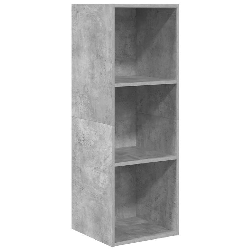 Helloshop26 - Meuble TV mural pratique avec rangements 37 x 37 x 107 cm style moderne en bois gris béton 02_0047852 - gris Bois massif 3000234987006_0