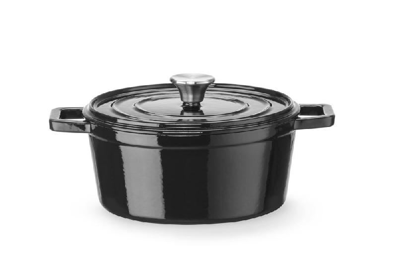 HENDI Cocotte en fonte émaillée, 3,7L, Noir, 317x240x(H)105mm - noir 626870_0