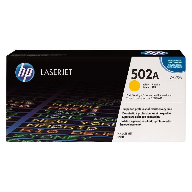 HEWLETT PACKARD TONER ORIGINAL 502A (Q6472A) - COULEUR: JAUNE