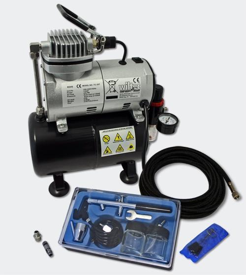 Kit compresseur airbrush aérographe avec un pistolet pour débutants 2016008