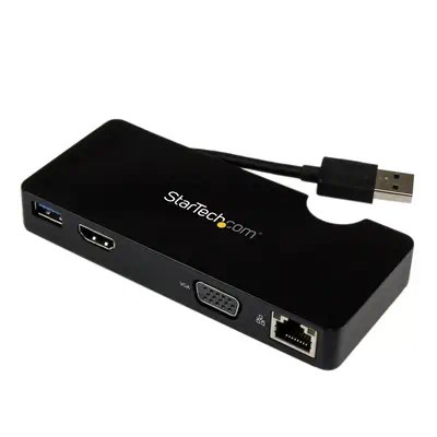 Mini station daccueil USB 3.0 universelle pour ordinateur portable avec HDMI ou VGA, Gigabit Ethern_0
