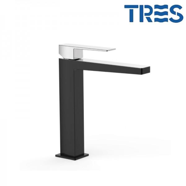 MITIGEUR LAVABO NOIR CHROME - TRES 20210303NE