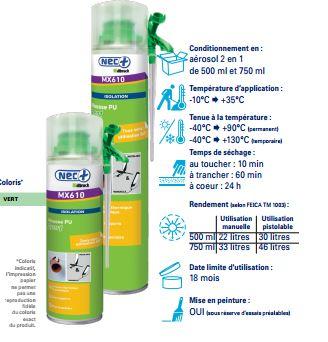 Mousse polyuréthane MX610 - mono-composante, expansive, utilisation manuelle et pistolable_0