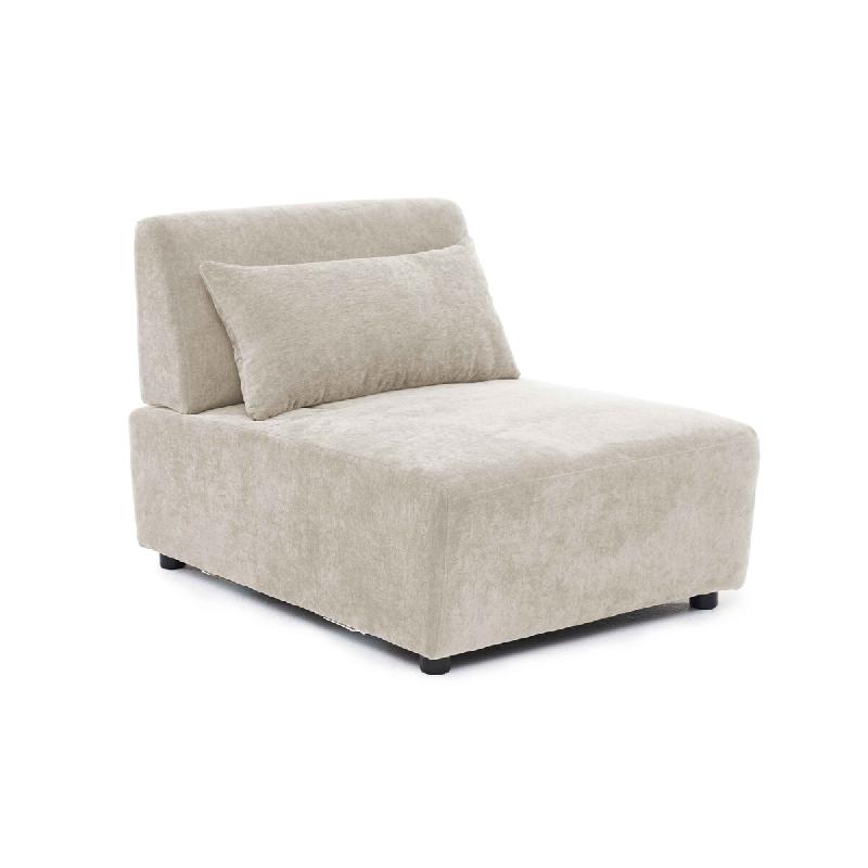 Oviala Business Fauteuil pour canapé modulable dossier ajustable 85 cm écru - blanc polyester 115441_0
