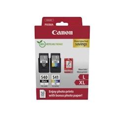 Pack de 2 cartouches d'encre + pack papiers photo - CANON - PG-540L Noir 11ml + CL-541XL Couleur 15ml - Haut rendement - Imprime jusqu'à 300 pages noir et 400 pages couleur_0