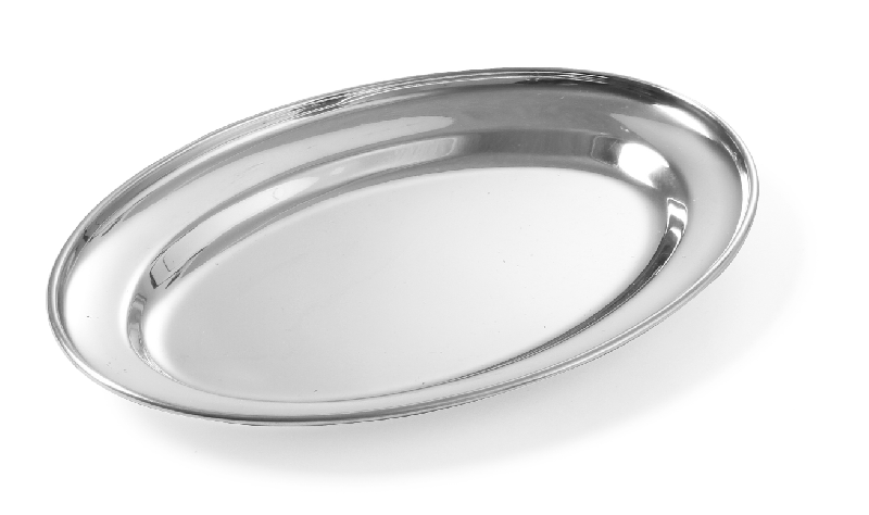 PLATEAU DE SERVICE OVALE EN ACIER INOXYDABLE 240 X 170 MM