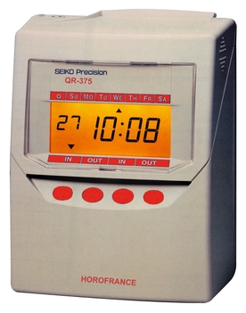Pointeuse badgeuse QR-375 - Enregistreur de présence avec calcul des temps de travail et accessoires_0