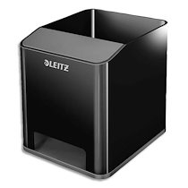POT À CRAYONS BOOSTER DE SON DUAL NOIR ANTHRACITE MÉTALLISÉ - DIMENSIONS : L9 X H10 X P10,1 CM - LOT DE 3