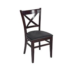 Prima 3 chaise structure hêtre wengé assise et dossier tapissés coloris noir - black synthetic material 3661365802134_0