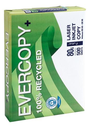 PAPIER RECYCLÉ A3 BLANC 80 G EVERCOPY PLUS - RAMETTE DE 500 FEUILLES