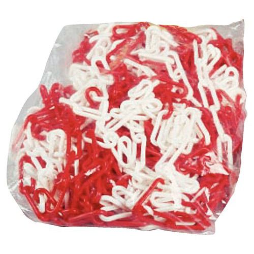 SAC 25M CHAINE SIGNAL BLANC ROUGE DIAMETRE 10MM
