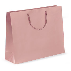 SAC PELLICULÉ MAT ROSE À POIGNÉES CORDELIÈRES 40 X 32 X 12 CM
