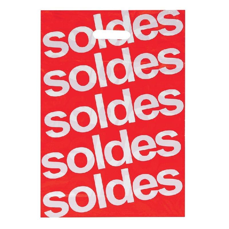 Sac SOLDES poignées découpées PEBD 50µ 35x50+5cm - par 200 - conforme à la nouvelle réglementation_0