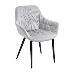 SalesFever Fauteuil | Velours (100% polyester) | L 63 x P 61 x H 81,5 cm | Gris clair - gris multi-matériau 396865_0