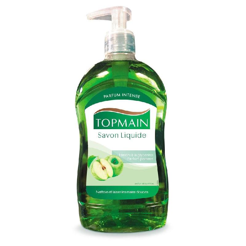 SAVON LIQUIDE TOPMAIN POUR LES MAINS PARFUM POMME - FLACON POMPE 500 ML - LOT DE 2
