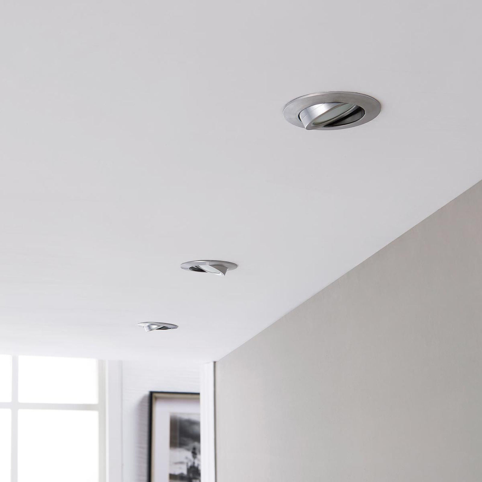 LINDBY SPOT ENCASTRABLE LED ANDREJ, ROND, ALUMINIUM, SET DE 3 PIÈCES