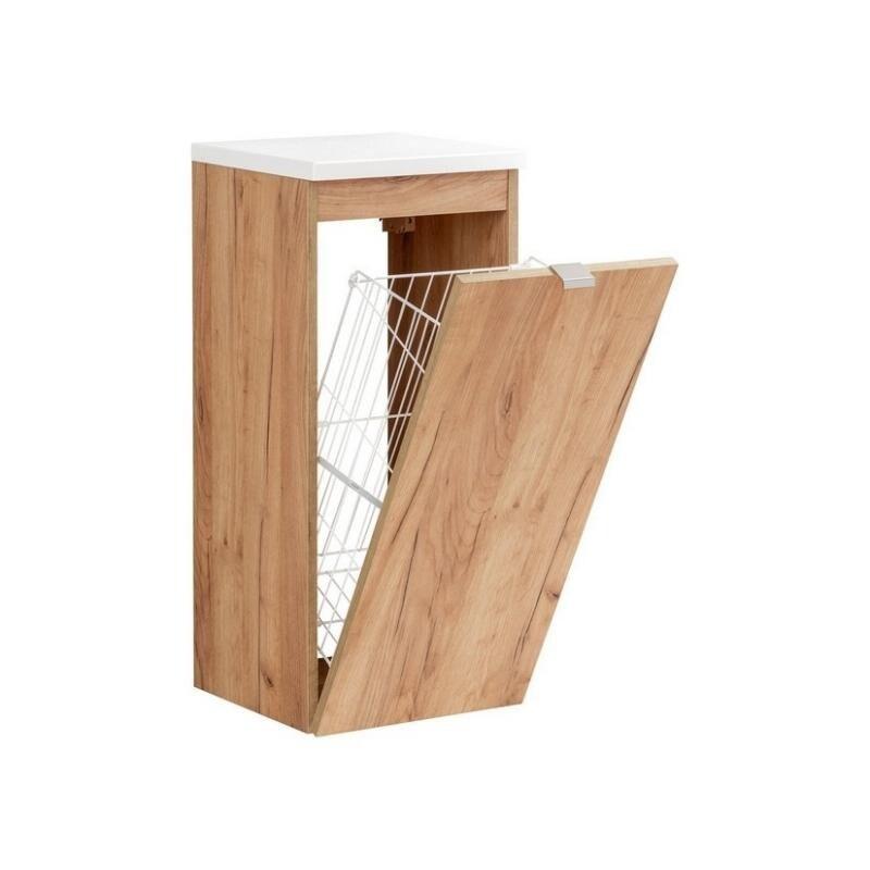 STELLAMEUBLES Meuble bas 35 cm 1 porte finition chêne doré Capri Oak - 3667335108473_0