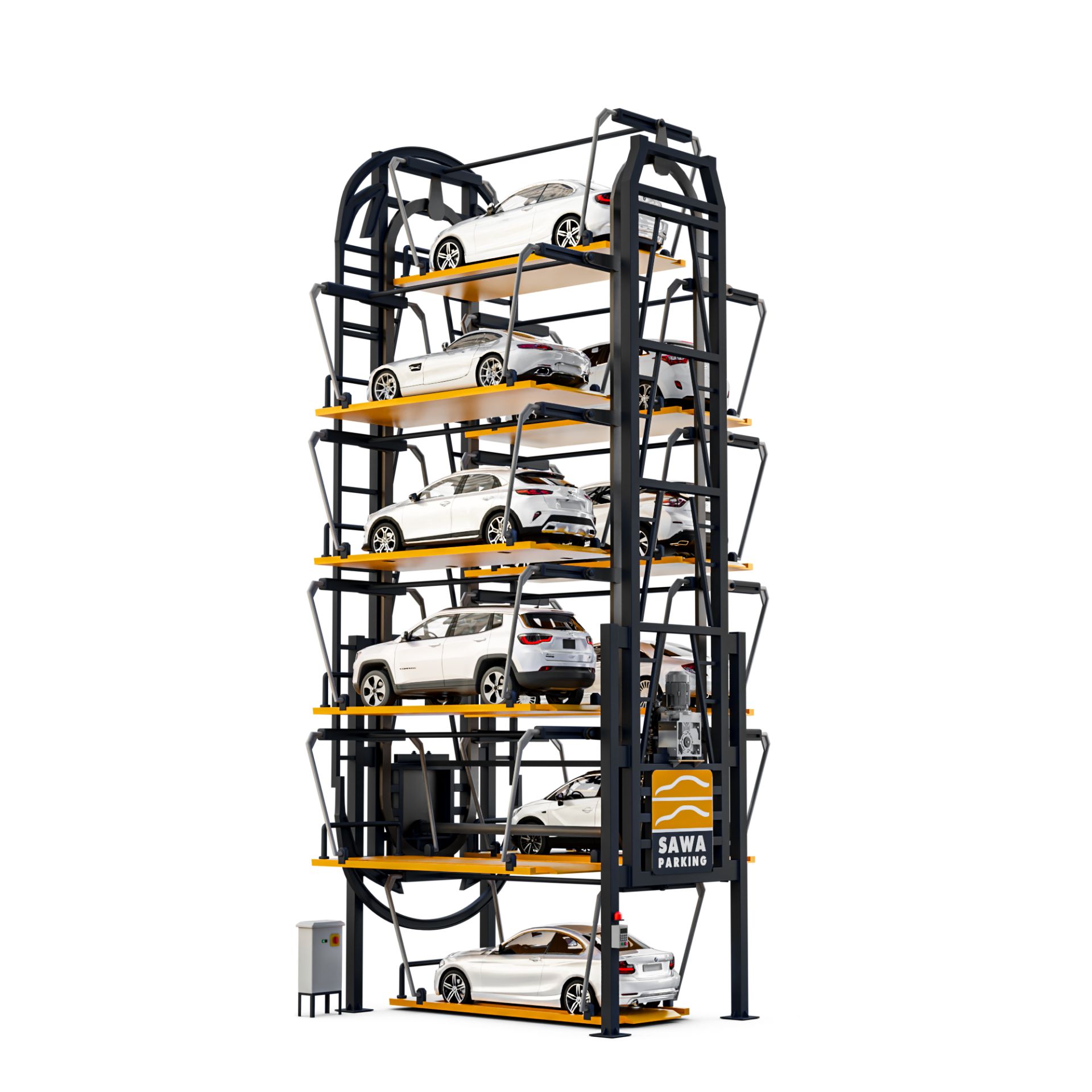 Système de stationnement rotatif , avec une hauteur de 14430 ou 16730 mm - 380V - RPS 2.1T10 / RPS 2.1T12_0