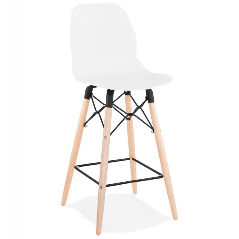Tabouret de bar Scandinave Astral 105cm Blanc - Paris Prix - Bois, Métal & Polypropylène_0