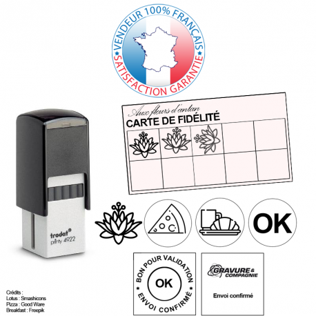 Tampon encreur Trodat Printy 4922 - empreinte 4 lignes 20 x 20 mm offerte - référence 026-trodat-printy-4922_0