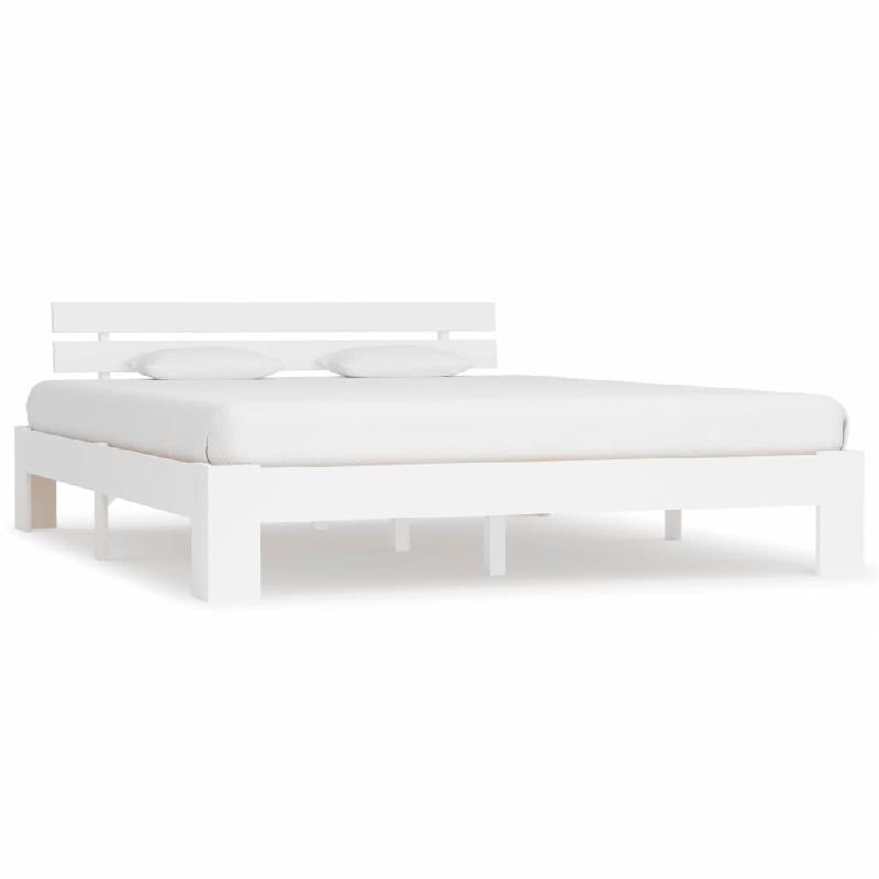 VidaXL Cadre de lit sans matelas blanc 160x200 cm bois de pin massif Modèle Pervior - 283158_0