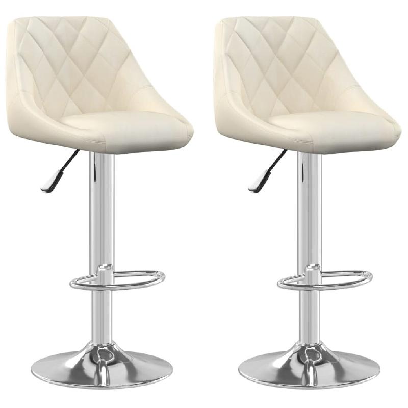 VidaXL Tabourets de bar lot de 2 crème velours Modèle Flex Prestige - beige 335304_0