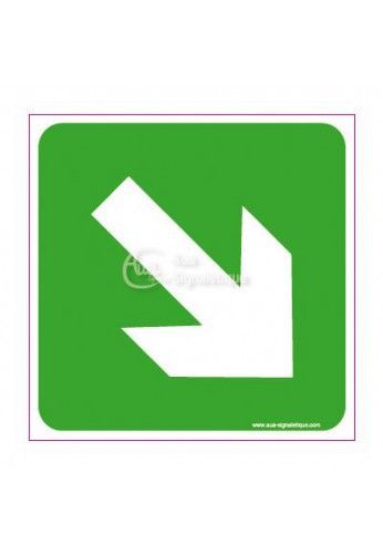 3026-ca-v-130x130 - Panneau flèche directionnelle en bas à droite - signalisations sécurité travail - Aua Signalétique - dimensions 130x130 mm_0