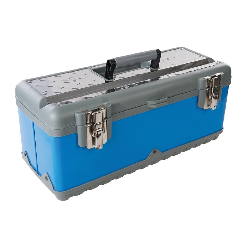 Boîte à outils Silverline 386076 - 470x220x210 mm, grande capacité en polypropylène résistant avec plateau amovible_0