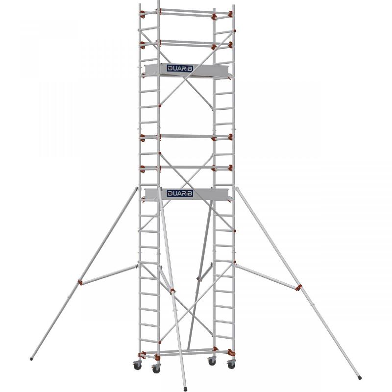 Échafaudage roulant aluminium AL 135 version standard - Hauteur de travail : 6,80 m - DUARIB - 613115_0