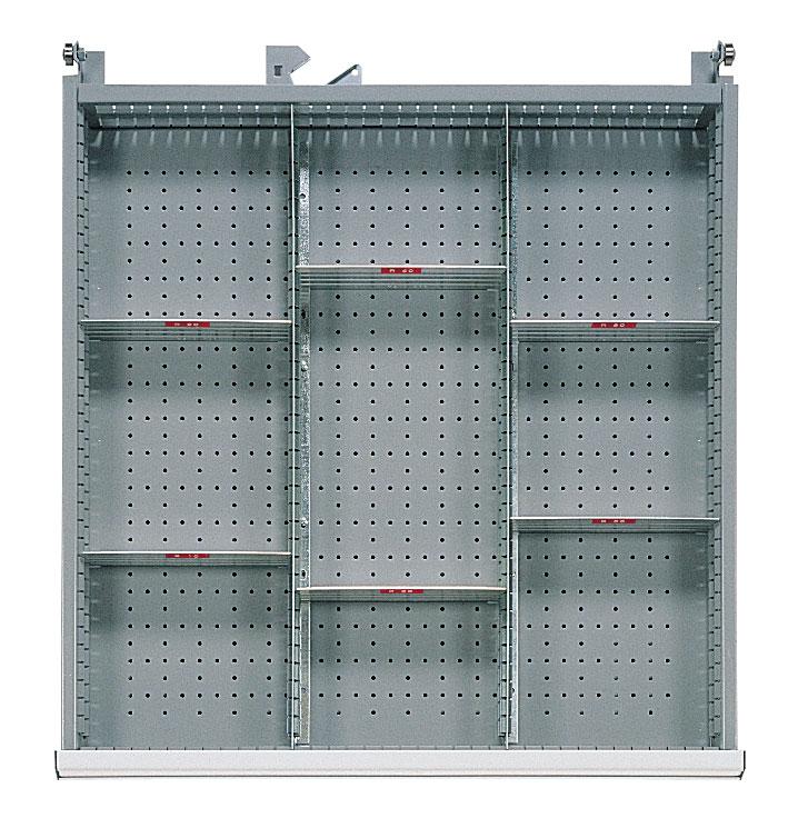 Agencement pour tiroir h.200 mm d'armoire métallique m en casiers amovibles l.190 mm_0