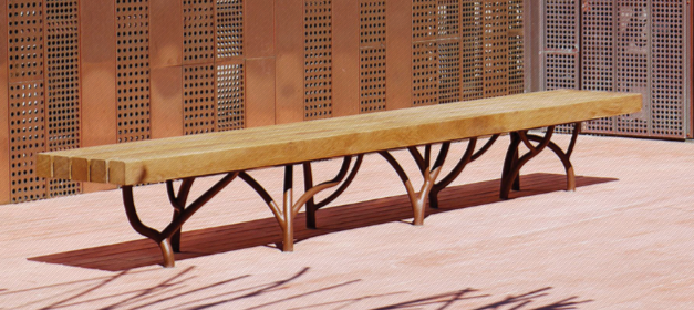 Banc public en bois - Banquette Migration Racine Cyria - Design par Agence APS_0