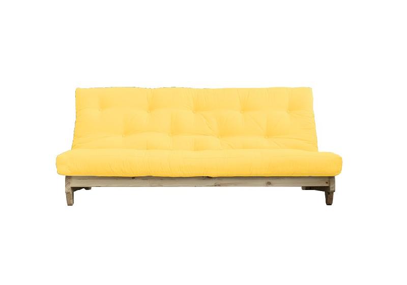 BANQUETTE CONVERTIBLE FRESH PIN COLORIS JAUNE COUCHAGE 140*200 CM._0