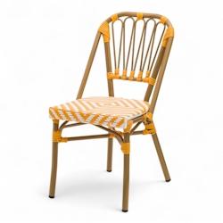 Bistromania Chaise de terrasse AIX - Tressage Jaune et Blanc - EA216_0
