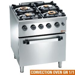 Fourneau gaz 4 feux - Four électrique à convection GN 1/1 - C4GFEV7-SP_0
