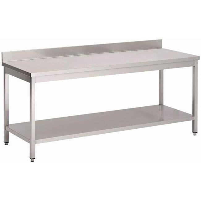 Gastronoble Gastro M Table de travail avec fond et rebord en inox 1800X600X880mm - 5050984694356_0