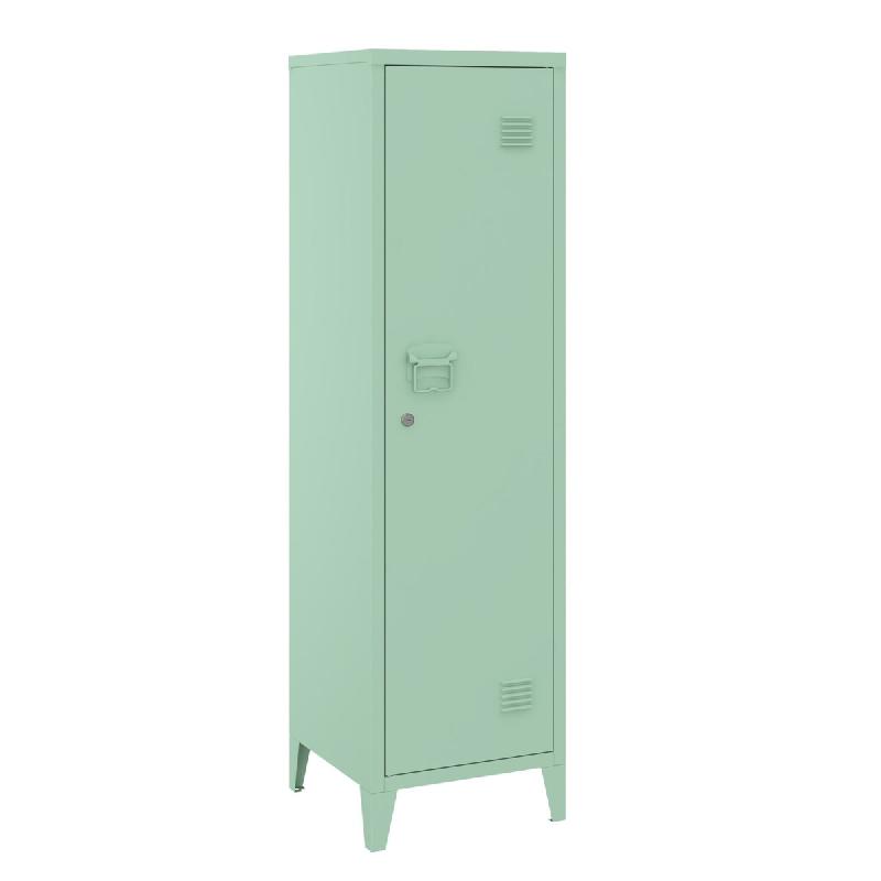 Helloshop26 - Armoire étagère meuble de rangement 137 x 38 x 38 cm à casier métallique vérouillable vert 03_0008948 - vert métal 3000224434411_0
