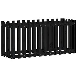 Helloshop26 - Jardinière bac lit surélevé plantes fleurs terrasse jardin de jardin design de clôture 150 x 50 x 70cm pin massif noir 02_0039800 -_0