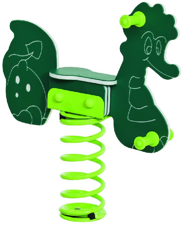 Jeu sur ressort dragon - 1 place - figurine en plastique polyéthylène anti-vandalisme_0