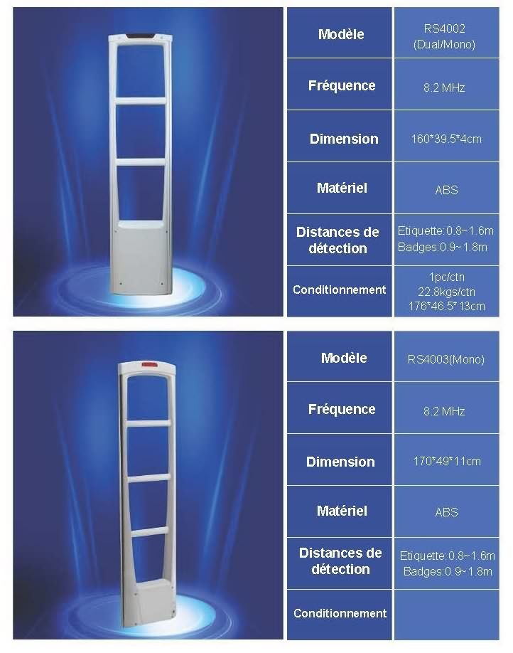 Rs4003 - Portique antivol Dragon Guard - Dimensions 170x49x11 cm - Radiofréquence (RF), Électromagnétique (EM), Acusto-Magnétique (AM)_0