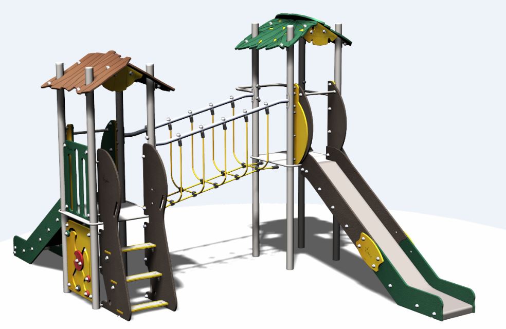 Structure de jeux combinée inox 2 tours gamme Ama'Zone - AMA21207I - Créa Équipements pour enfants de 2 à 12 ans_0
