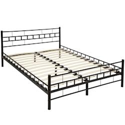 Tectake Lit design moderne avec sommier 200 x 140 cm noir - 401719 - noir acier 401719_0
