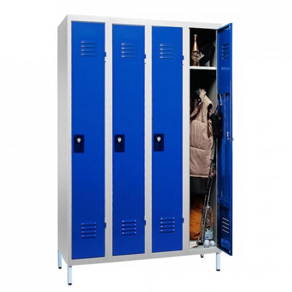 Vestiaire monobloc industrie propre - 4 cases sur pieds - livré monté - Marque Rolléco_0