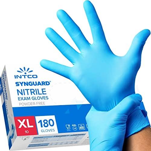 Lot de 180 gants en nitrile XL - sans poudre, sans latex, hypoallergéniques - certifiés CE - conformes à la norme EN455_0