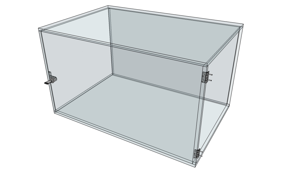 Vitrine d'exposition professionnelle 5 faces - Plexiglas à clé - Dimensions 60x40 cm - Protection UV_0