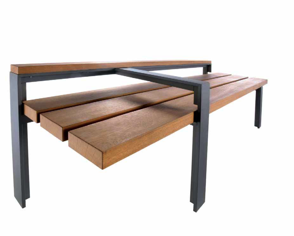 banc bois et metal