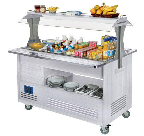 Buffet - Salad Bar réfrigéré, 4x GN1/1-150 - Dimensions 1440x660(960)xh1405 mm - Température +2° à +10°_0